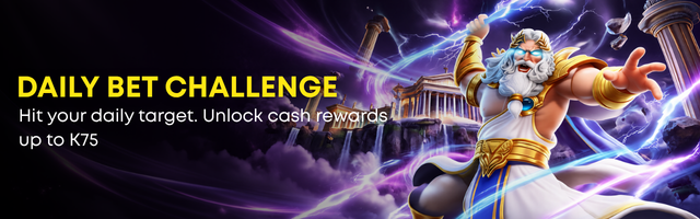 Daily bet challenge, cash rewards up to K75